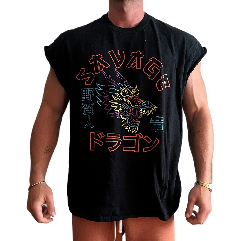 Dragon cut off muscle tee